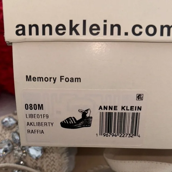 Anne Klein Cream Espadrille Wedges with Gem Accents - Picture 10 of 10